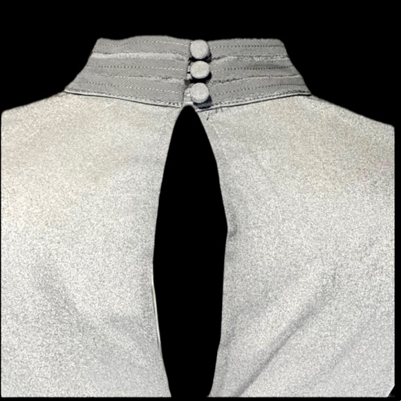 Qi Neiman Marcus $175 Tuxedo Tunic XSP Grey Silver Dress Party Wedding - Picture 4 of 10